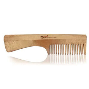 Tamraveda Store Wide Tooth Neem Wood Comb With Handle